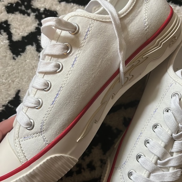 Sandro BLANC Women's Anouk Flame Sole Canvas Sneakers, EU 40, US 8 - Picture 8 of 8